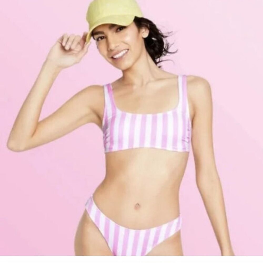 Stoney clover pink and white striped bikini #20